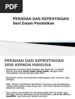 Peranan Kepentingan Seni Kepada Manusia Sdp