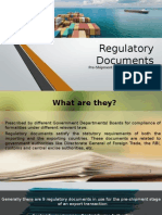 Regulatory Documents: Pre-Shipment Export Documentation