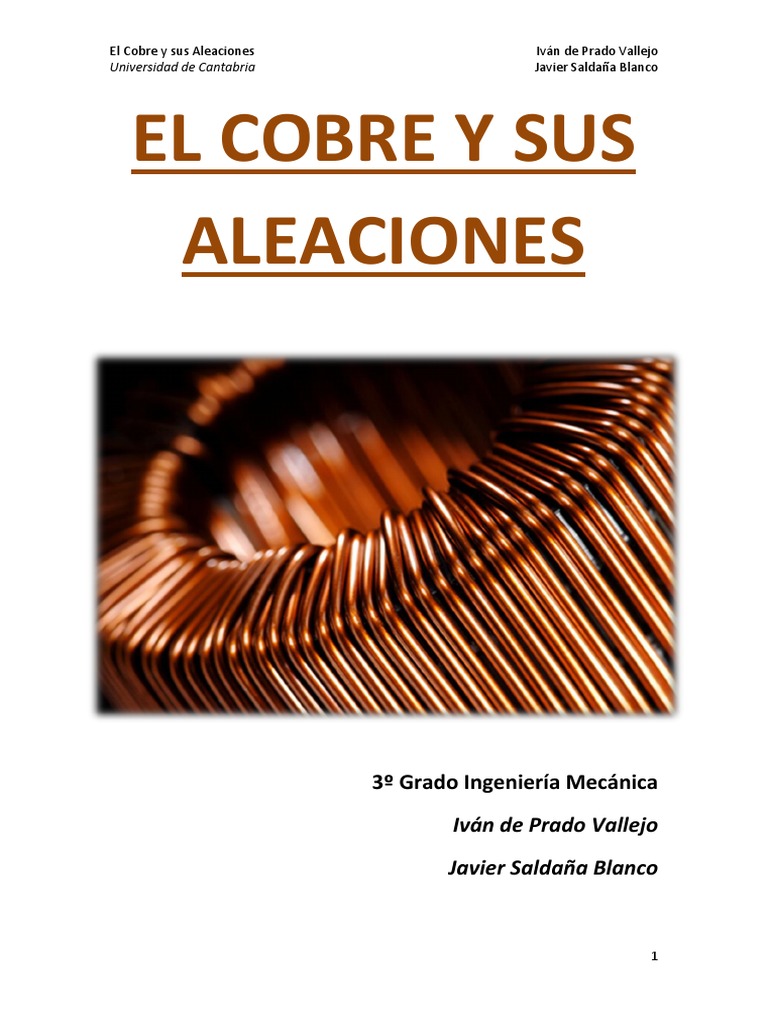 El Cobre y Sus Aleaciones | PDF | Latón | Cobre