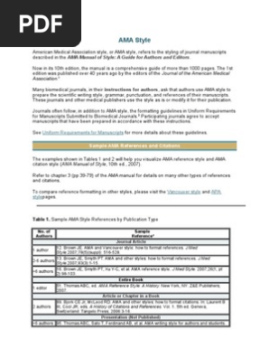 AMA Style | PDF | Citation | Apa Style