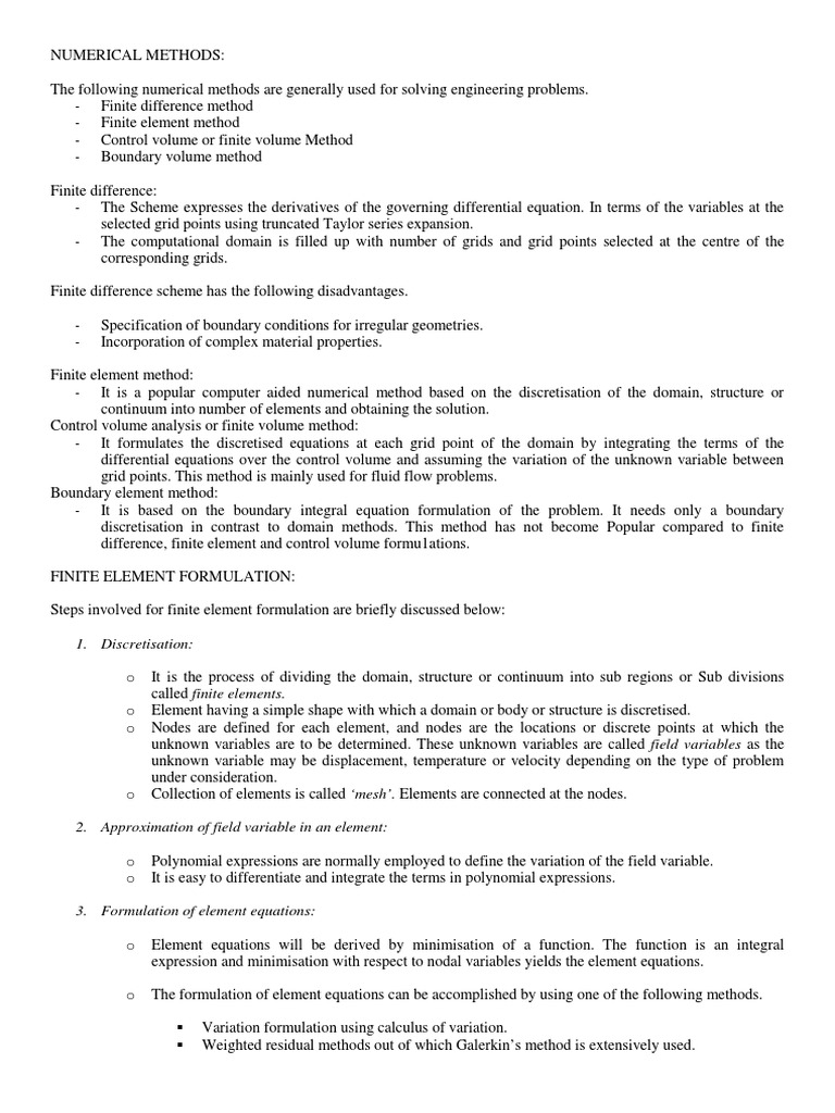 Discretisation | PDF | Finite Element Method | Calculus Of Variations