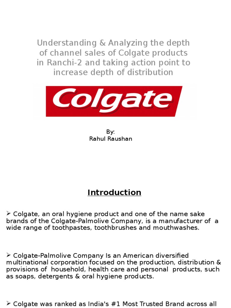 Colgate Distribution Strategy in Ranchi | PDF | Sales | Market (Economics)
