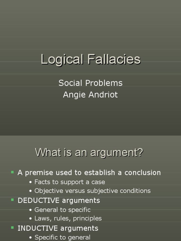 Lecture 4 Logical Fallacies Fallacy Inductive Reasoning Free 30