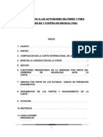 Caso Relativo A Las Actividades Militares y para Militares en y Contra Nicaragua