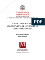 Poesía y Cantautores: Una Propuesta de Historia de La Literatura Española