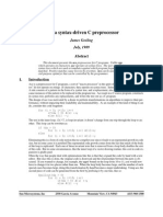 Ace: A Syntax-Driven C Preprocessor: James Gosling July, 1989