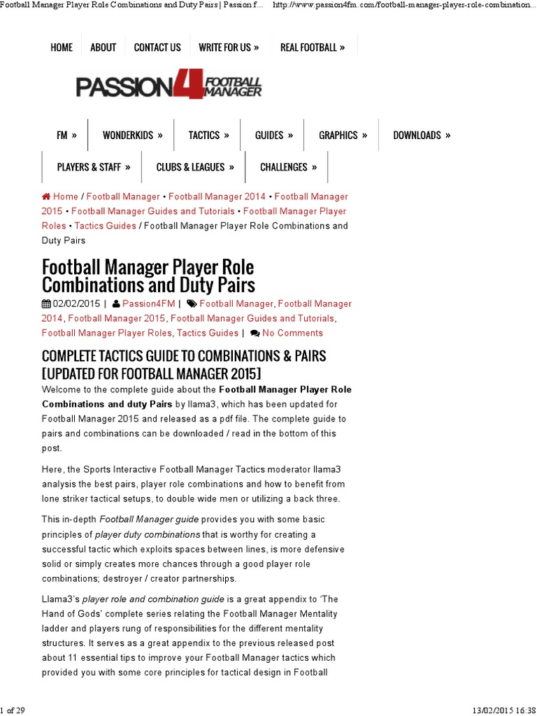 FM24 Player Role Combinations Guide | PDF | Forward (Association ...