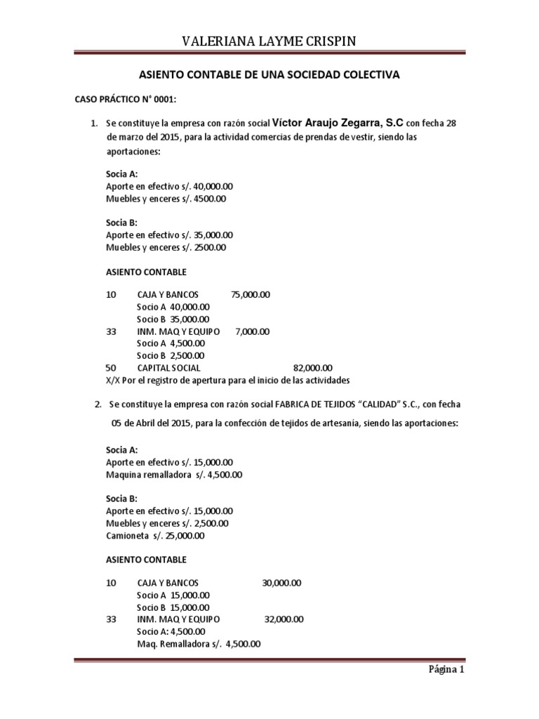 Asientos Contables para Sociedades | PDF | Finanzas y dinero