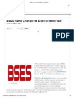 BSES Name Change For Electric Meter - Bill