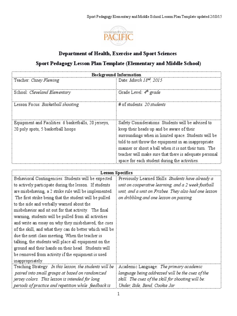 31815 basketball shooting (1) Lesson Plan Physical Education