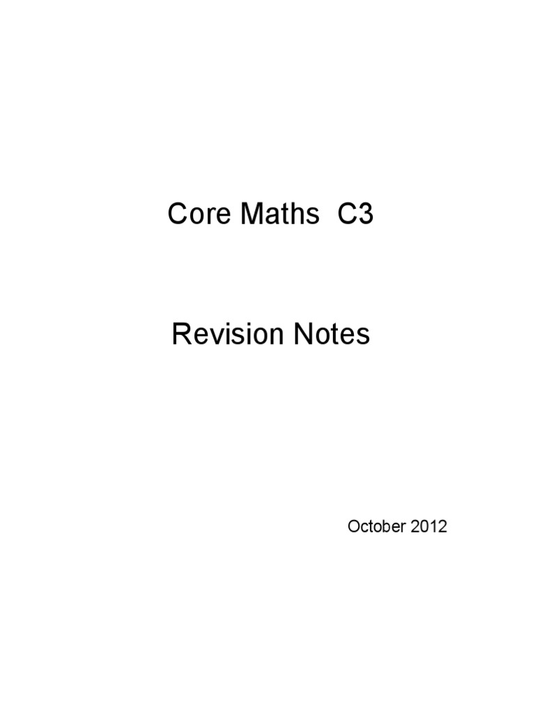 Core Maths C3: October 2012 | PDF | Trigonometric Functions | Logarithm