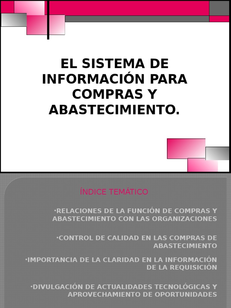 El Sistema de Información para Compras y Abastecimiento | PDF | Calidad ...