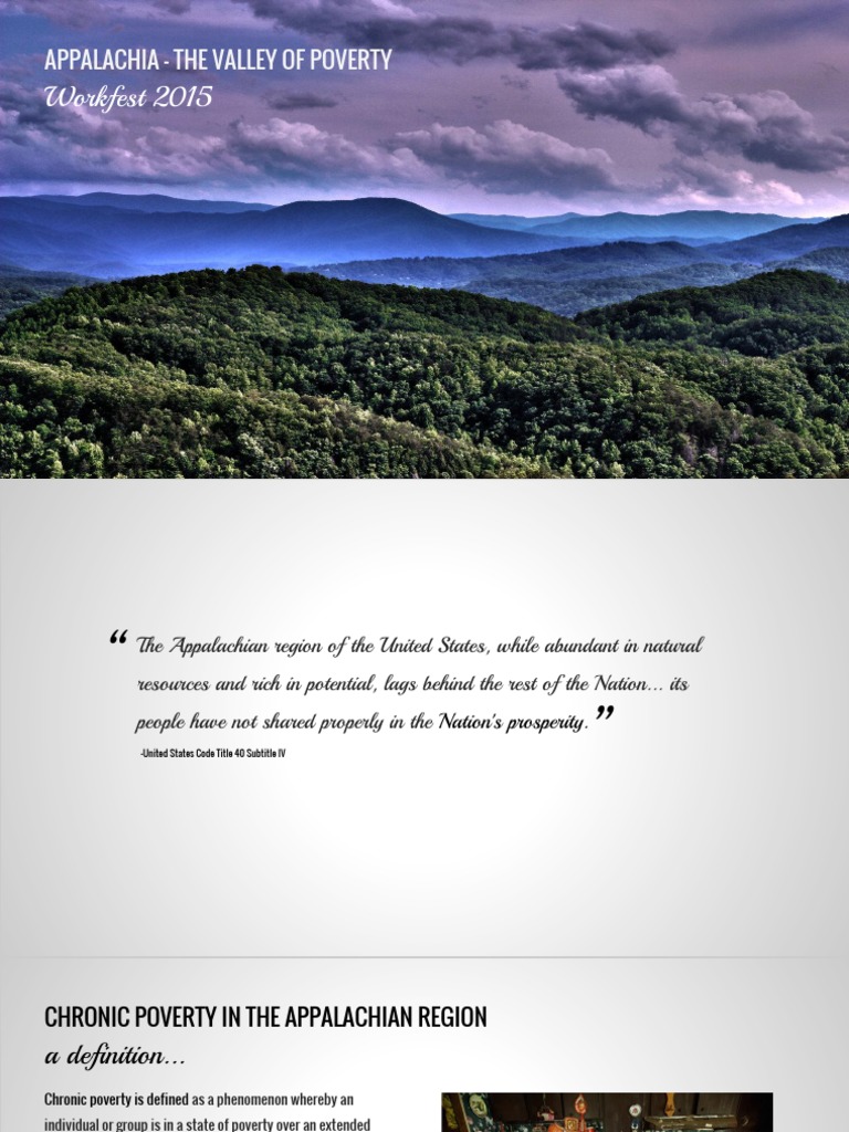 Workfest 2015: Appalachia - The Valley of Poverty | PDF | Appalachia ...
