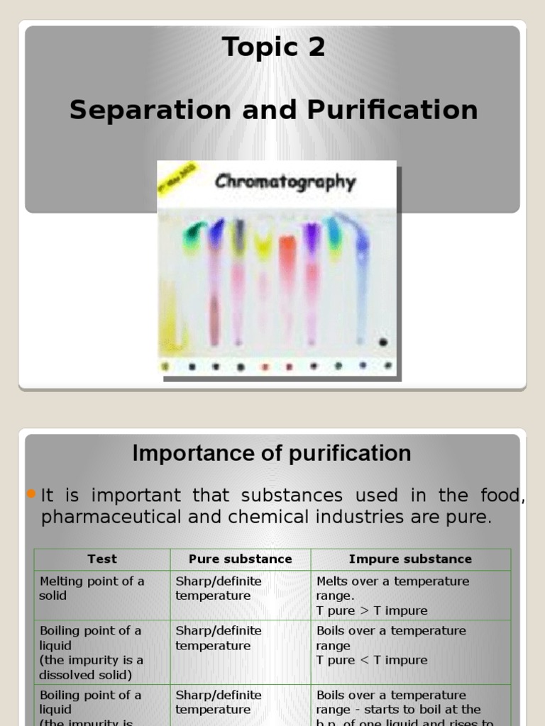 Separation and Purification in Chemistry Grade 9 Chromatography