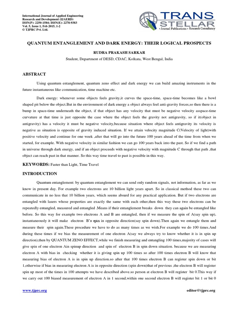 Applied - IJAERD - Quantum Entanglement and Dark Energy - Rudra Kumar ...