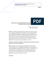 Estratégias de Aprendizagem em Língua Estrangeira: Investigando A Prática Da Sala de Aula