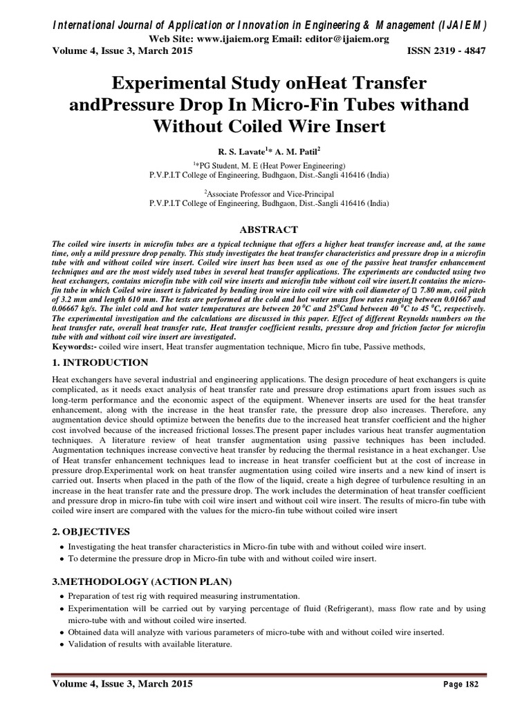 Heat Transfer in Micro-Fin Tubes | PDF | Science & Mathematics | Computers