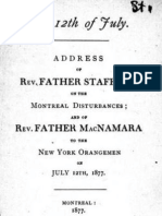 The 12th of July - Address of Rev. Father Stafford on the Montreal Disturbances (1877)