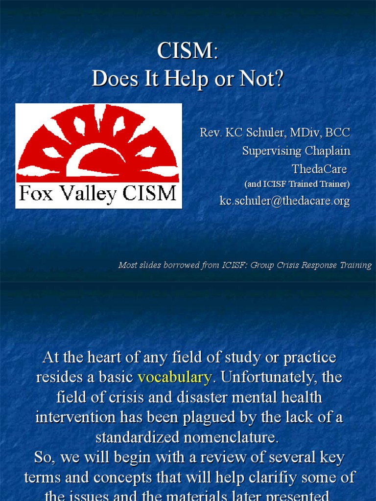 Cism: Does It Help or Not? | PDF | Posttraumatic Stress Disorder ...