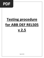 Testing Procedure For DEF REL 505