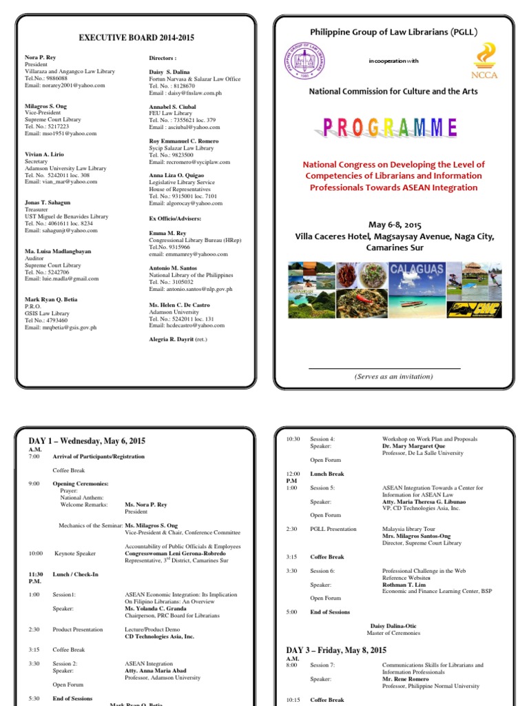 PGLL National Congress on Librarianship | PDF | Government | Library ...