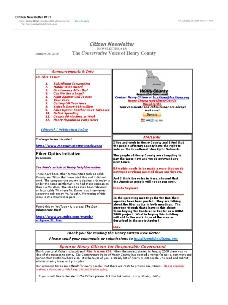 Citizen Newsletter #151 | PDF | Municipal Bond | Government Budget Balance