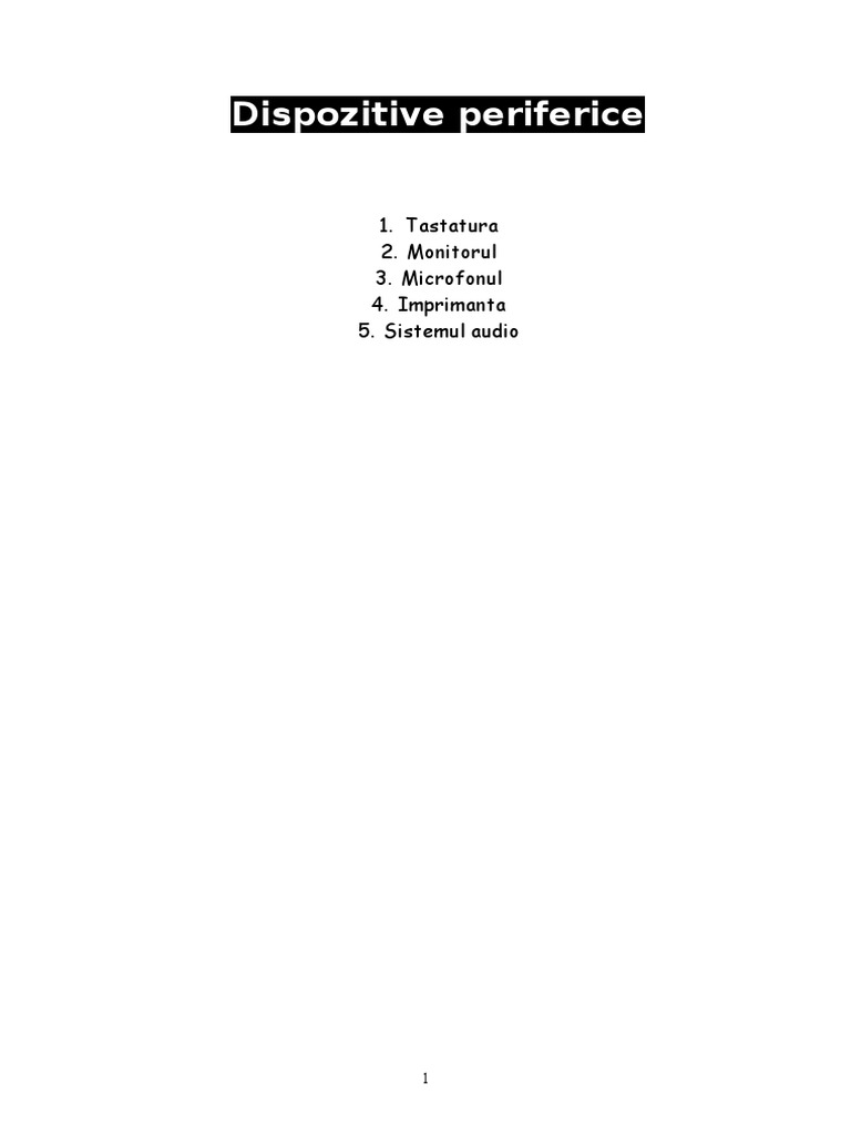 Dispozitive Periferice | PDF