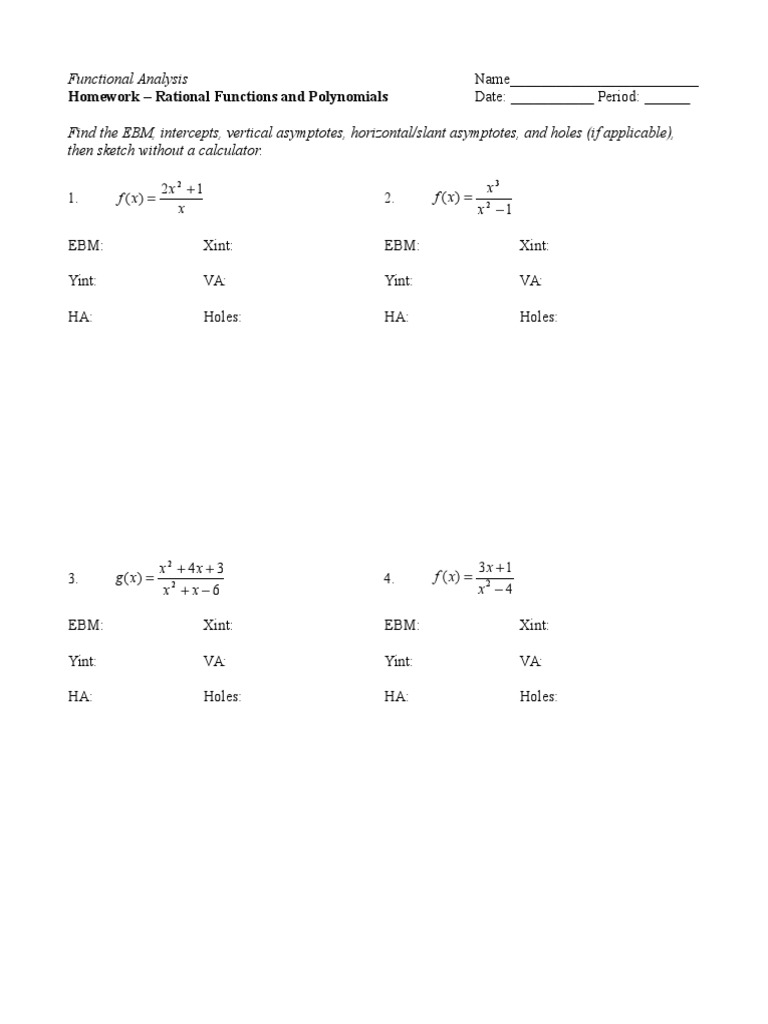 Homework - Rational Functions and Polynomials: Functional Analysis ...