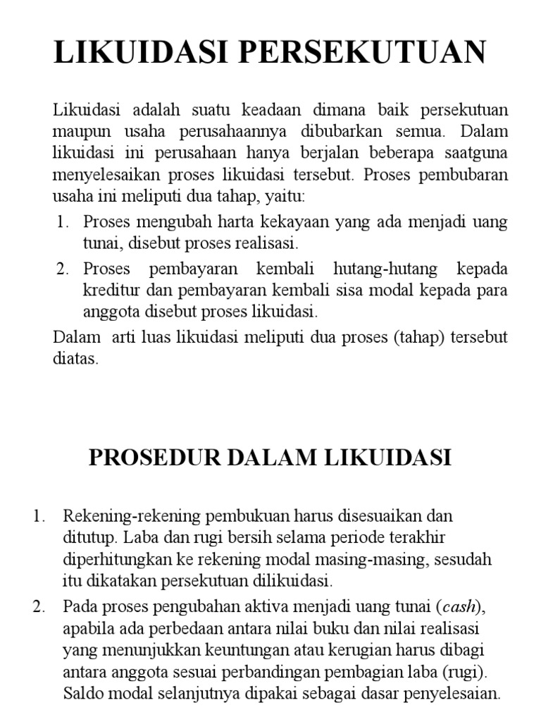 Likuidasi Persekutuan
