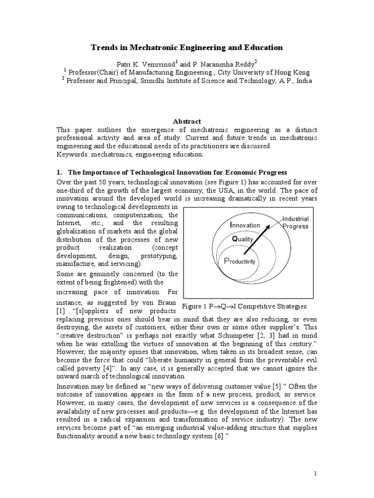 Trends in Mechatronic Engineering | PDF | Design | Mechatronics