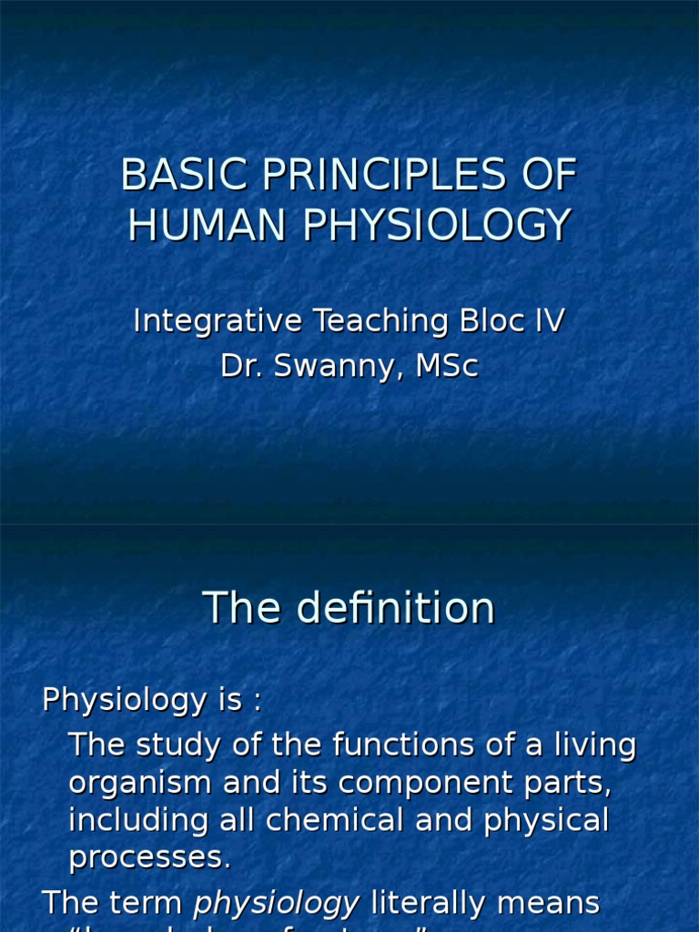 Basic Principles of Human Physiology | PDF | Muscle Contraction | Muscle