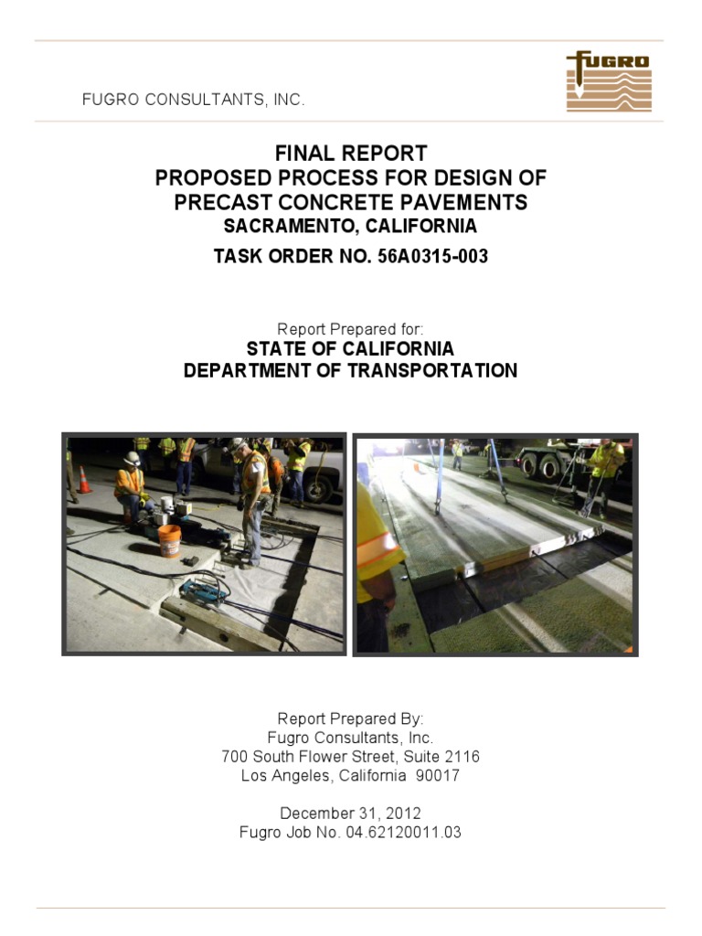 Precast - Pavement - Final - Design - Methodology CALTRANS PDF | PDF ...
