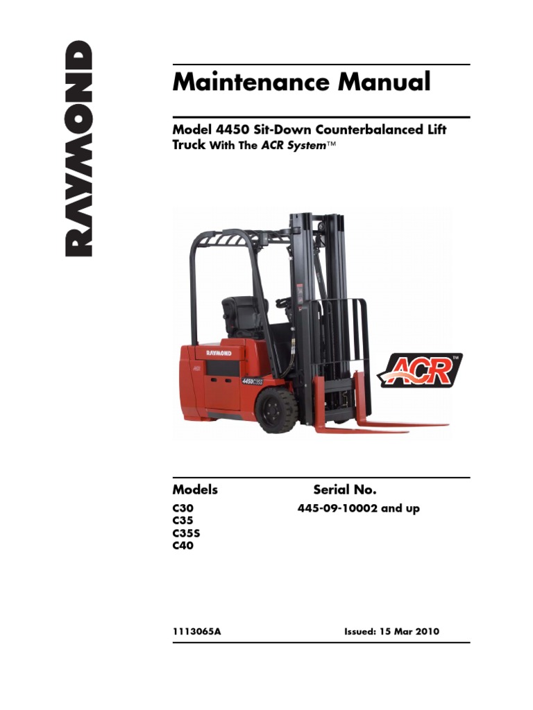 Manual De Mantenimiento Preventivo Montacargas Raymond