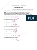 Algebrareflectionsheet