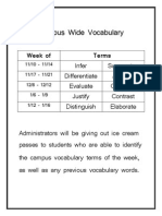 Campus Vocabulary Incentive