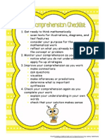 math comprehension checklist