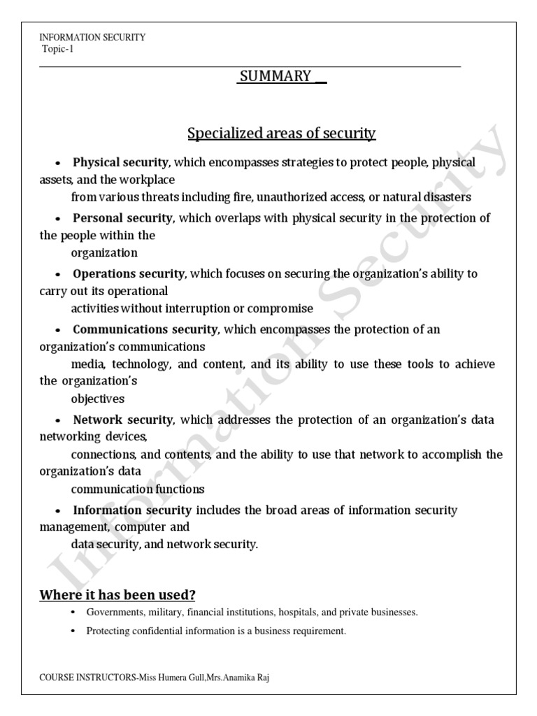 Key Components of Information Security | PDF | Threat (Computer ...