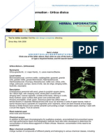 Medicinal Herbal Information - Urtica Dioica