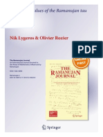 Ramanujan Tau Function Lygeros Rozier