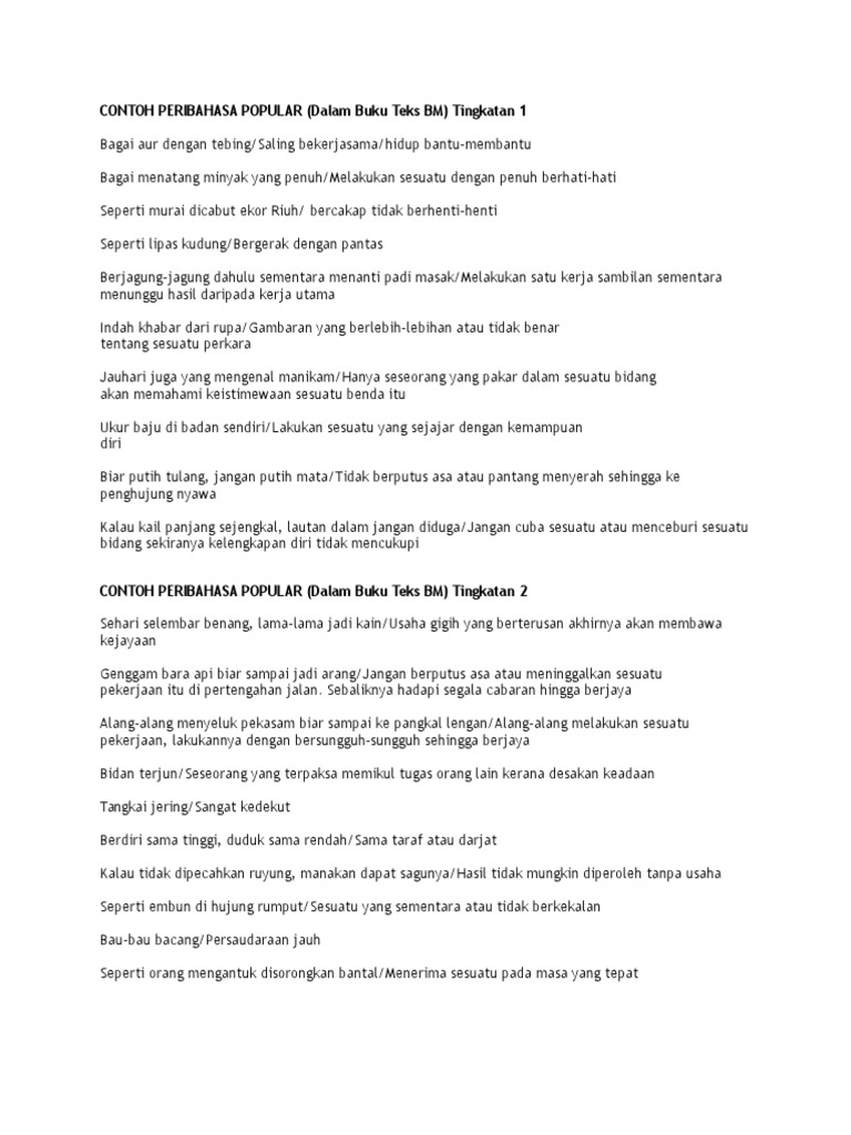 Peribahasa Dalam Buku Teks Untuk Pt3  Pt3 (pentaksiran tingkatan tiga