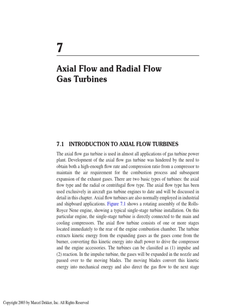 Axial Flow and Radial Flow Gas Turbines - Dekker 2003 | PDF | Turbine ...