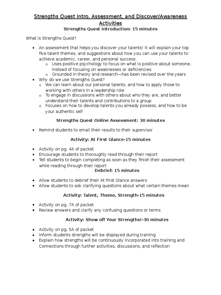 Leadership Artifact-Strengths Quest | PDF