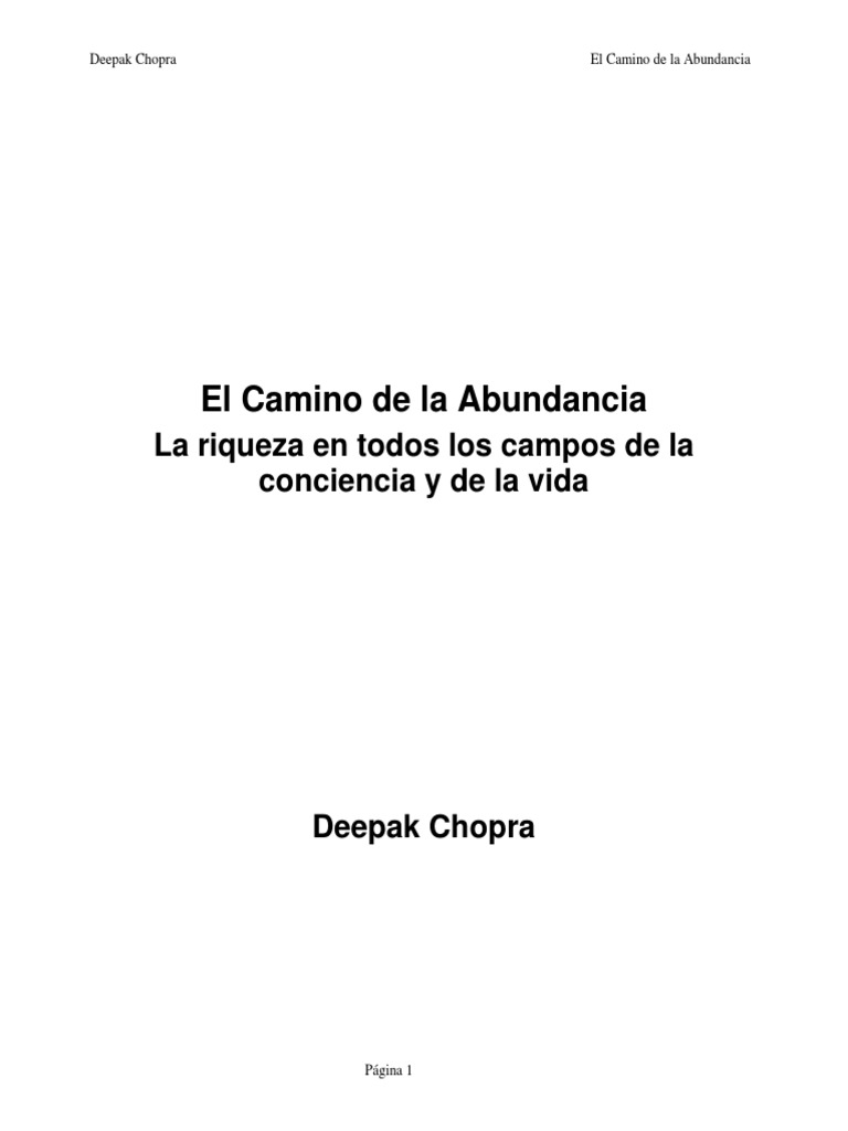 Deepak Chopra - El Camino de La Abundancia | PDF | Importar | Felicidad
