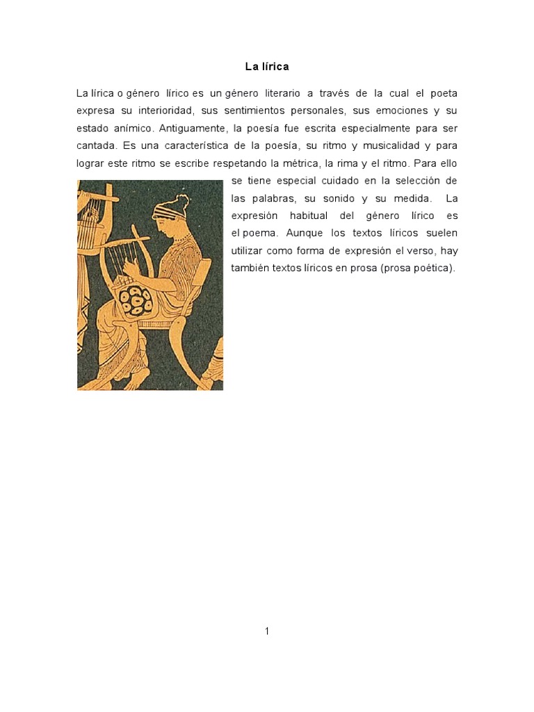 Historia de La Lirica Rima Poesía