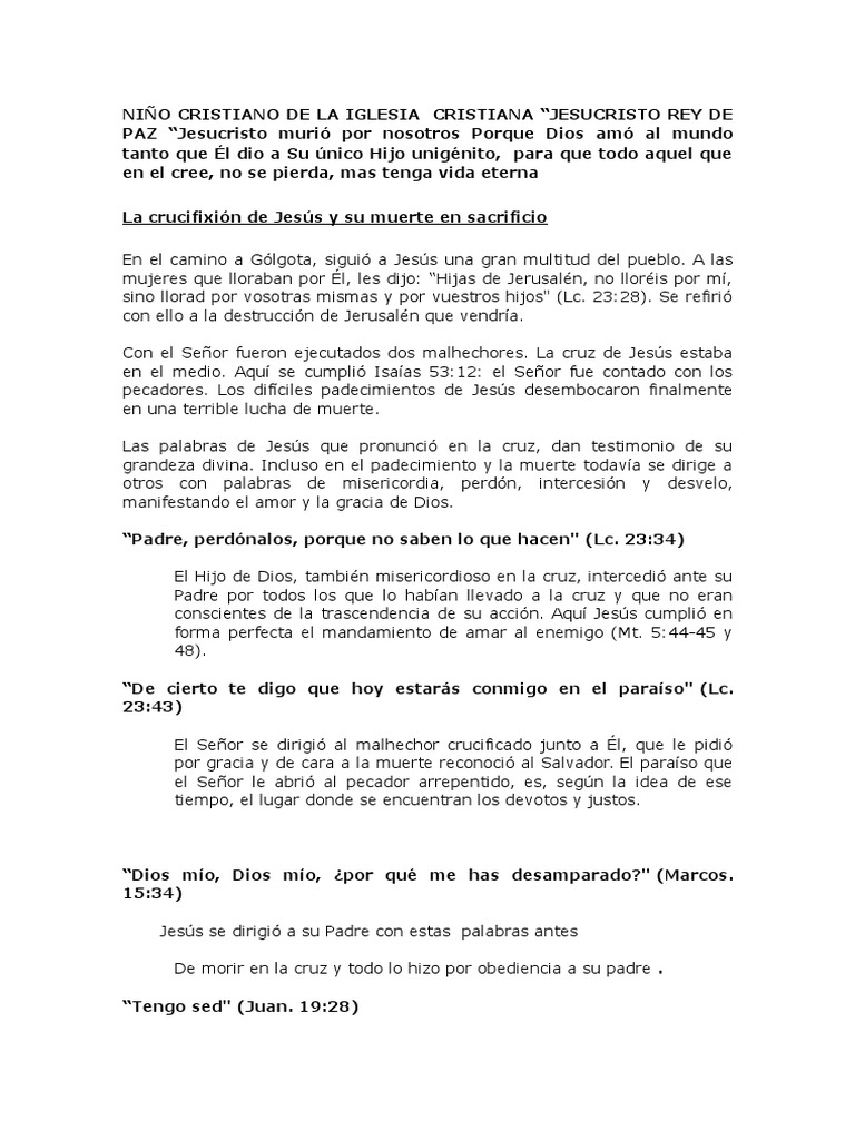Sacrificio de Jesús: Redención y Fe | PDF | Crucifixion de jesus | Jesús