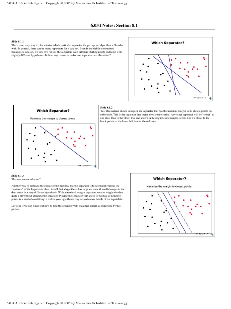 6.034 Notes: Section 8.1: Slide 8.1.1 | PDF | Support Vector Machine ...