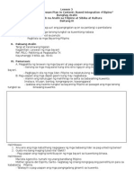 Lesson Plan: "A Sample Lesson Plan in Content - Based Integration - Filipino" Banghay Aralin Pinagsanib Na Aralin Sa Filipino at Sibika at Kultura Baitang III