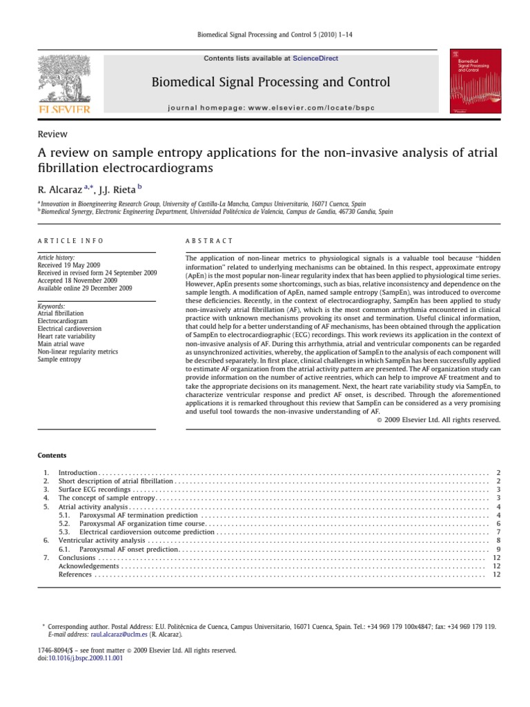 BioMed Signal Processing and Control PDF Electrocardiography Time