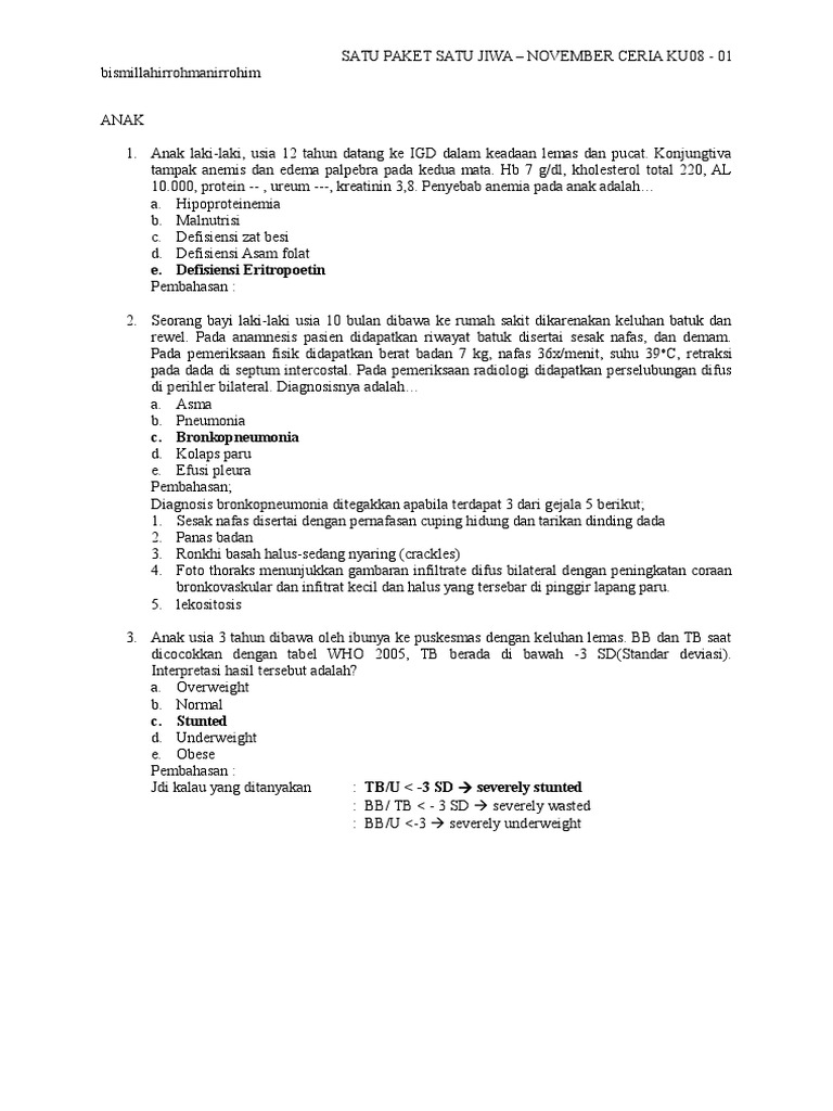 Soal Ujian Komprehensif Internal Umy 14 Oktober 2014