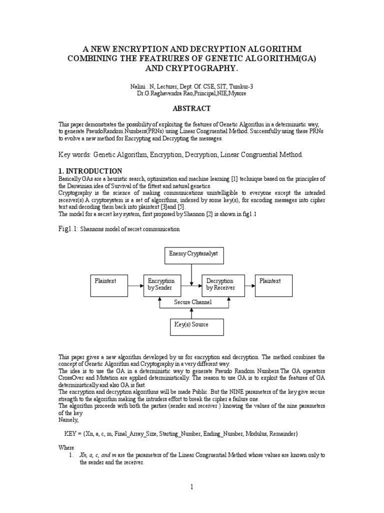 Genetic Algorithm-Based Encryption Method | PDF | Cryptography | Key ...